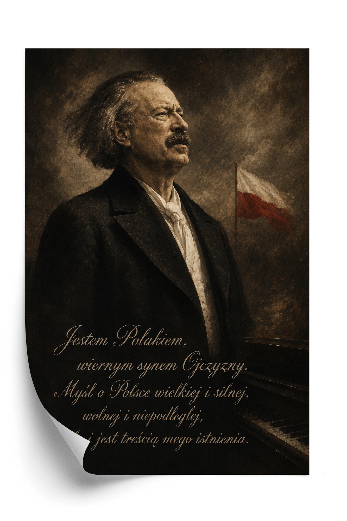 Plakat Ignacy Jan Paderewski (z cytatem)