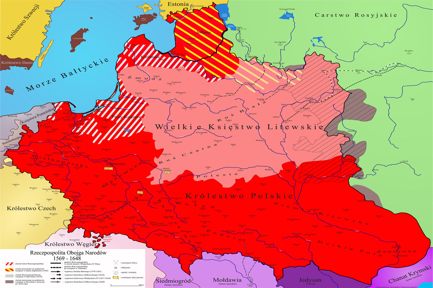 Obraz Mapa historyczna największej Polski w historii