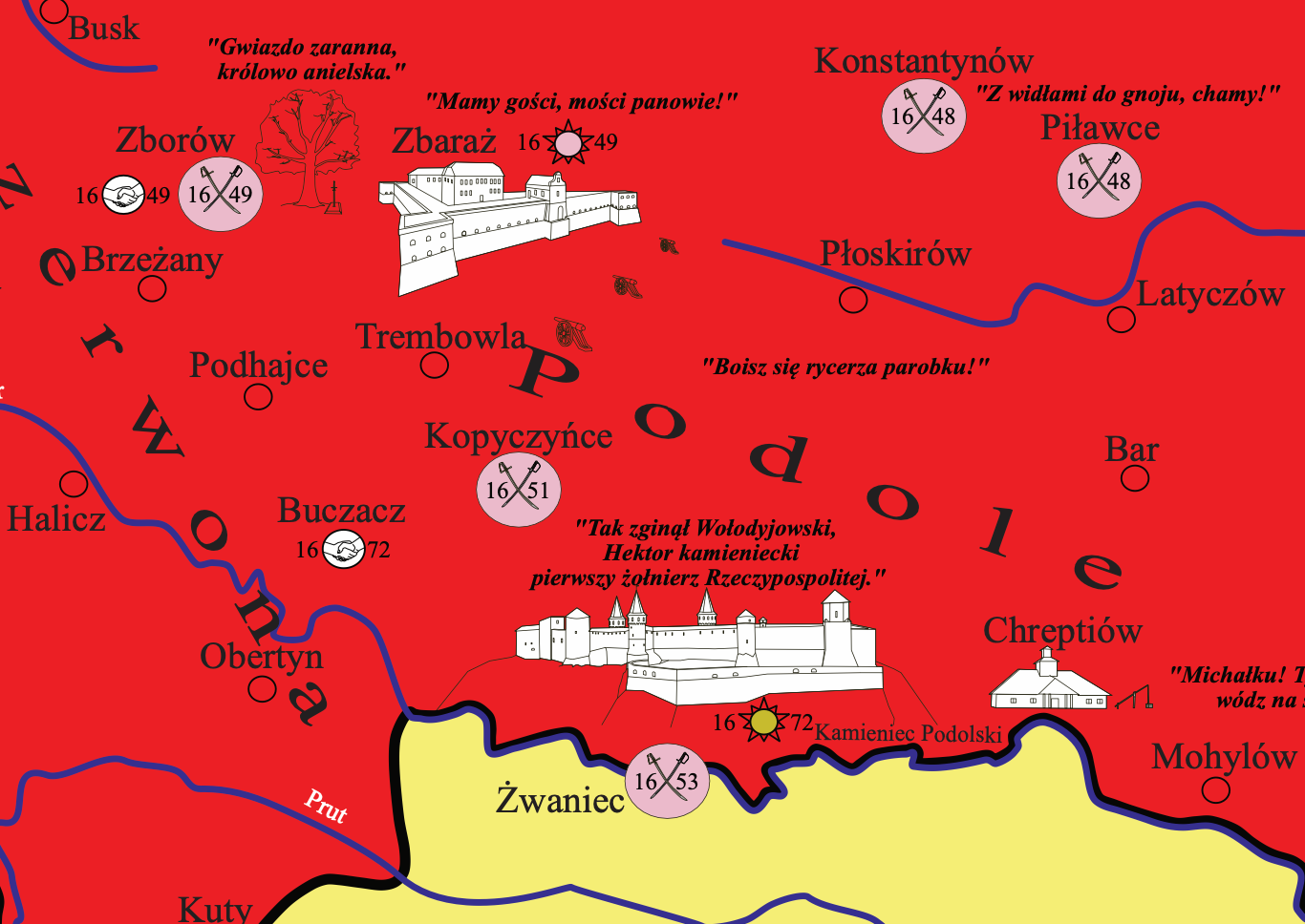 Mapa Historyczno-Trylogiczna Polski (1648–1672)