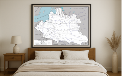 Mapa Rzeczypospolitej Obojga Narodów 1569–1648 – Edycja Biała | Historyczny Sklep