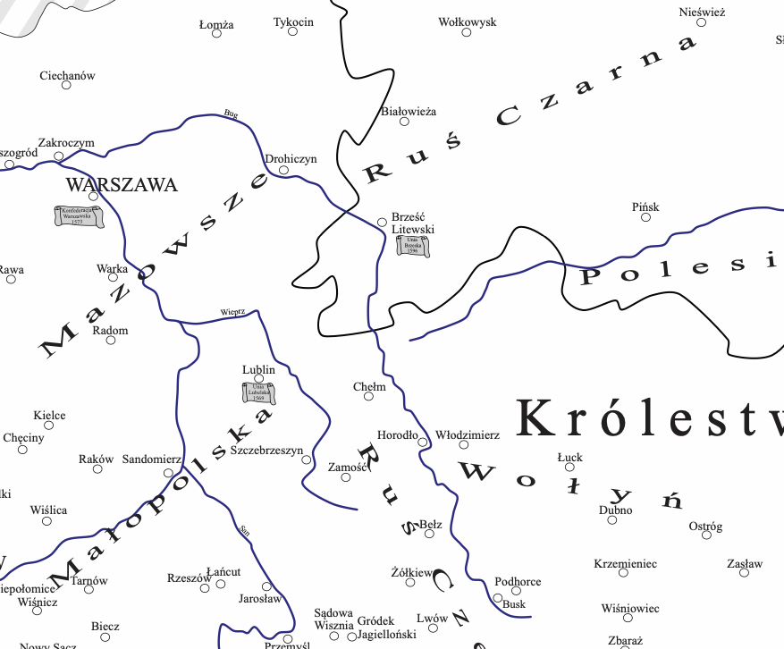 Mapa Rzeczypospolitej Obojga Narodów 1569–1648 – Edycja Biała | Historyczny Sklep