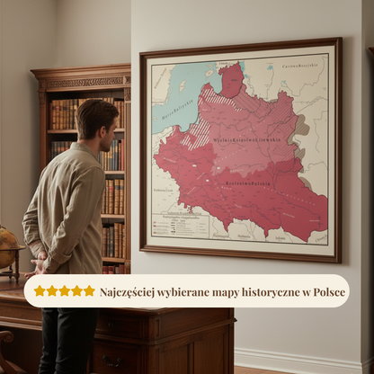 Mapa Historyczna Rzeczypospolitej Obojga Narodów (1569–1648) – Czerwień