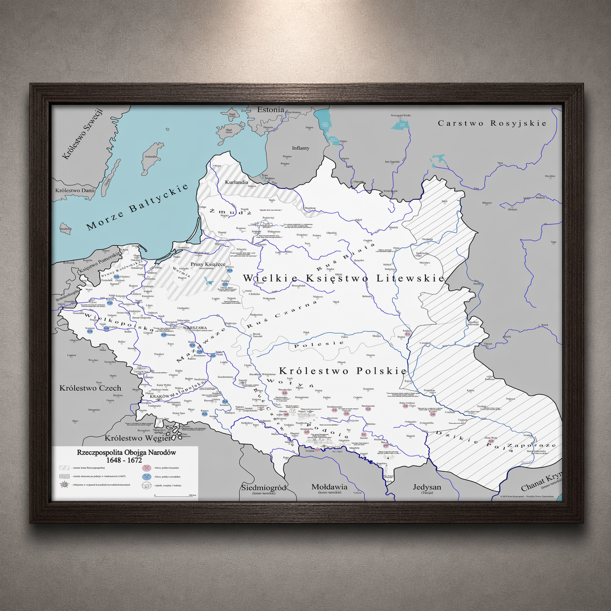 Obraz Mapa obrazowa trylogia Sienkiewicza EDYCJA BIAŁA