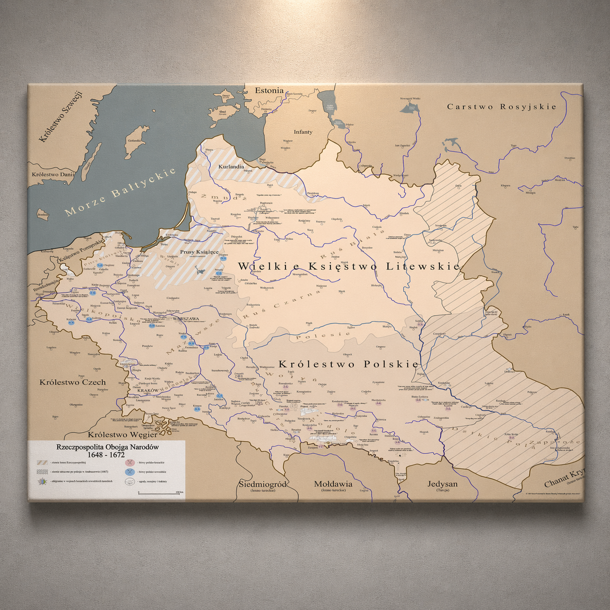 Obraz Mapa obrazowa trylogia Sienkiewicza EDYCJA BRĄZOWA