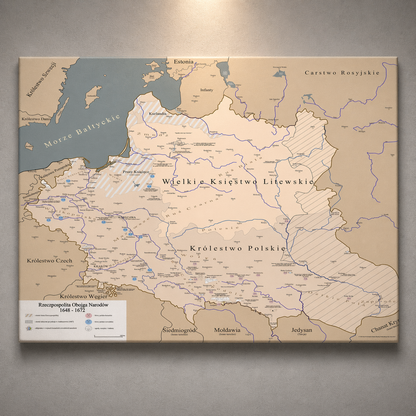 Obraz Mapa obrazowa trylogia Sienkiewicza EDYCJA BRĄZOWA