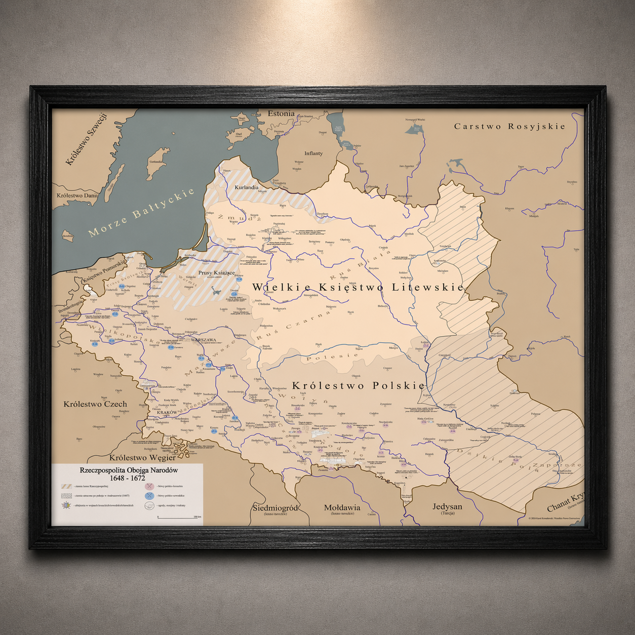 Obraz Mapa obrazowa trylogia Sienkiewicza EDYCJA BRĄZOWA
