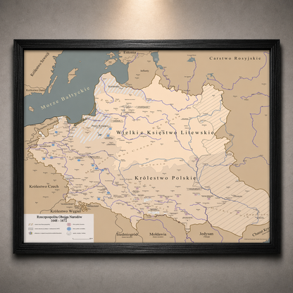 Obraz Mapa obrazowa trylogia Sienkiewicza EDYCJA BRĄZOWA