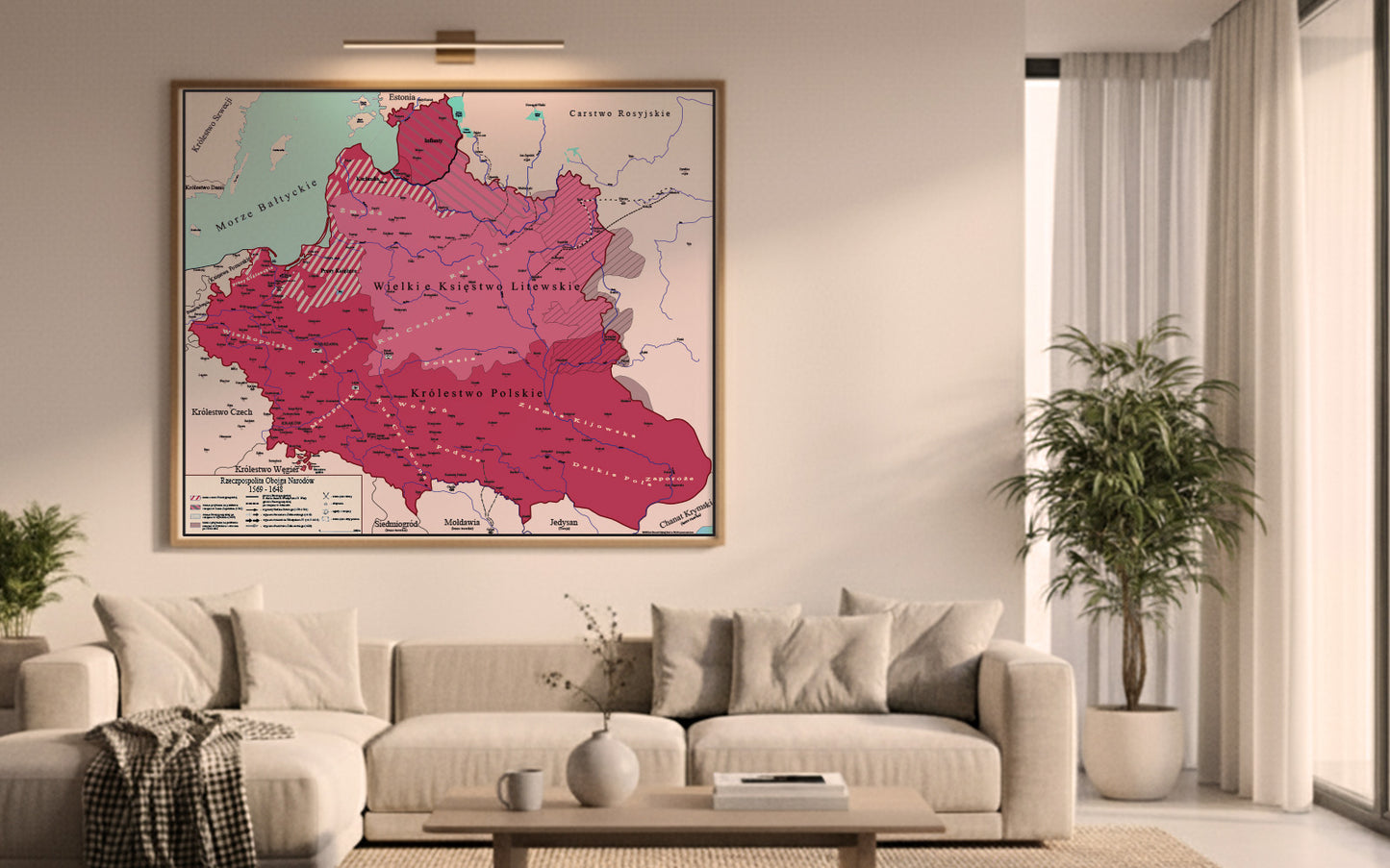 Mapa Historyczna Rzeczypospolitej Obojga Narodów (1569–1648) – Czerwień