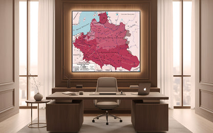 Mapa Historyczno-Trylogiczna (1648–1672) – Czerwień