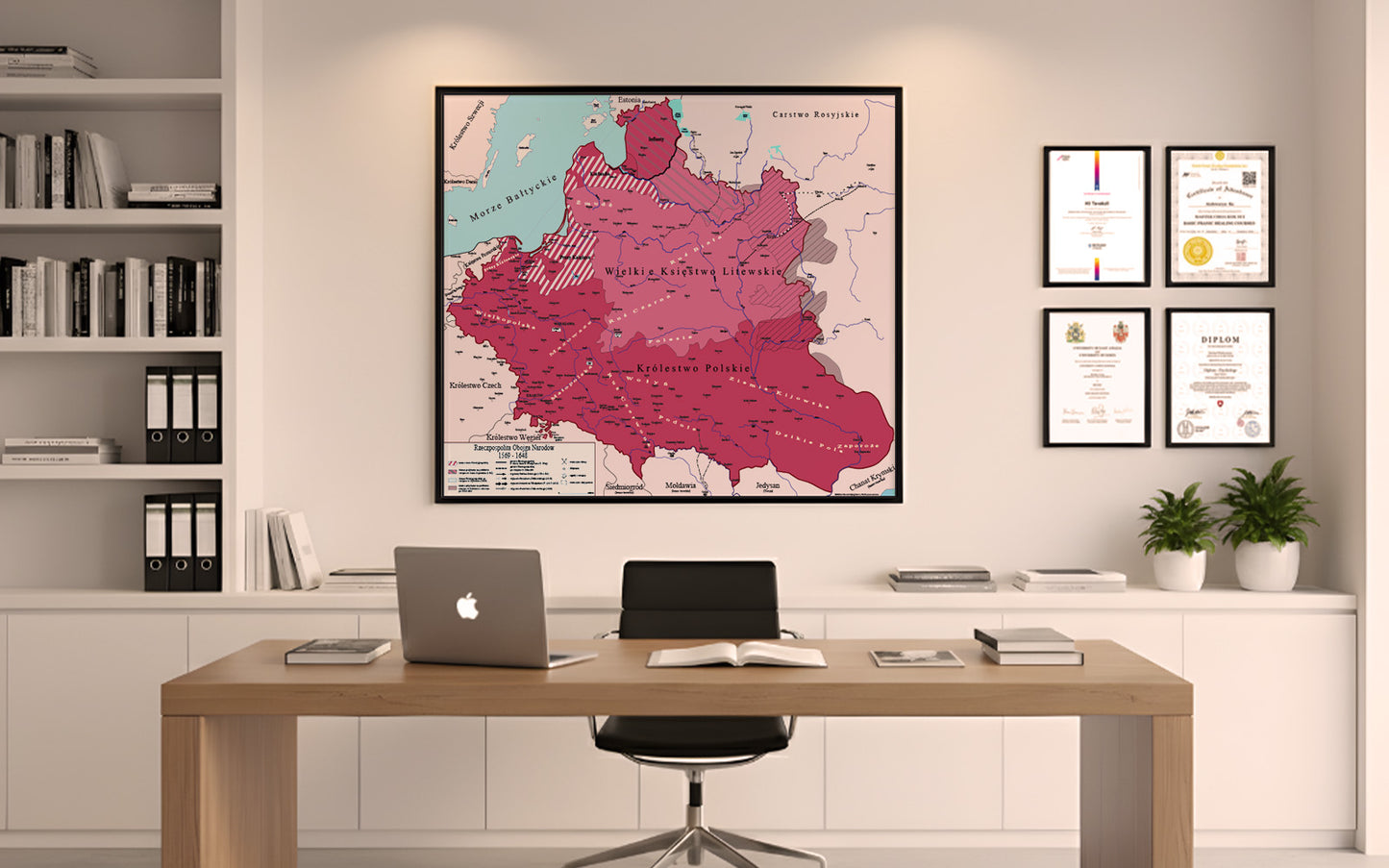 Mapa Historyczna Rzeczypospolitej Obojga Narodów (1569–1648) – Czerwień