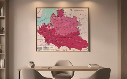 Mapa Historyczna Rzeczypospolitej Obojga Narodów (1569–1648) – Czerwień