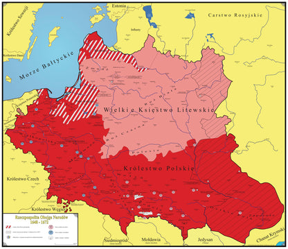 Mapa Historyczno-Trylogiczna Polski (1648–1672)