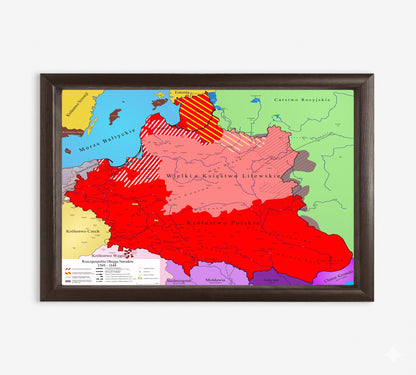 Obraz Mapa historyczna największej Polski w historii