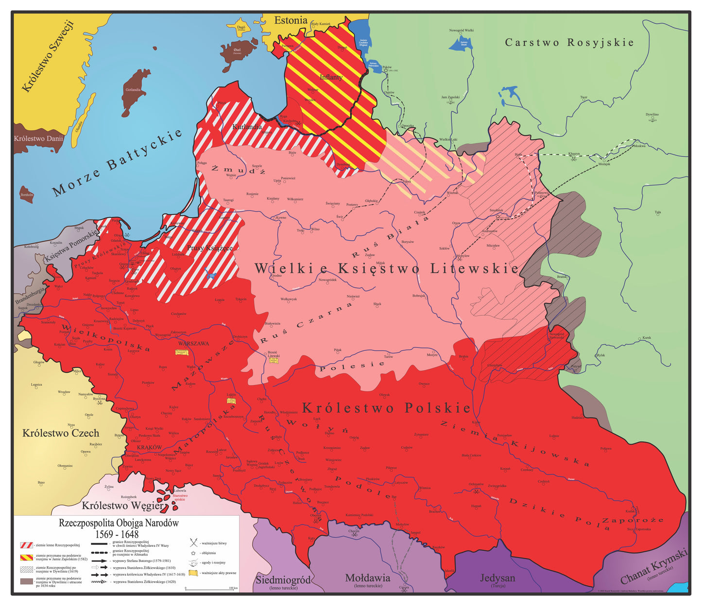 Mapa Historyczna Rzeczypospolitej Obojga Narodów (1569–1648)