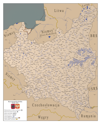 Mapa Szczegółowa II Rzeczypospolitej