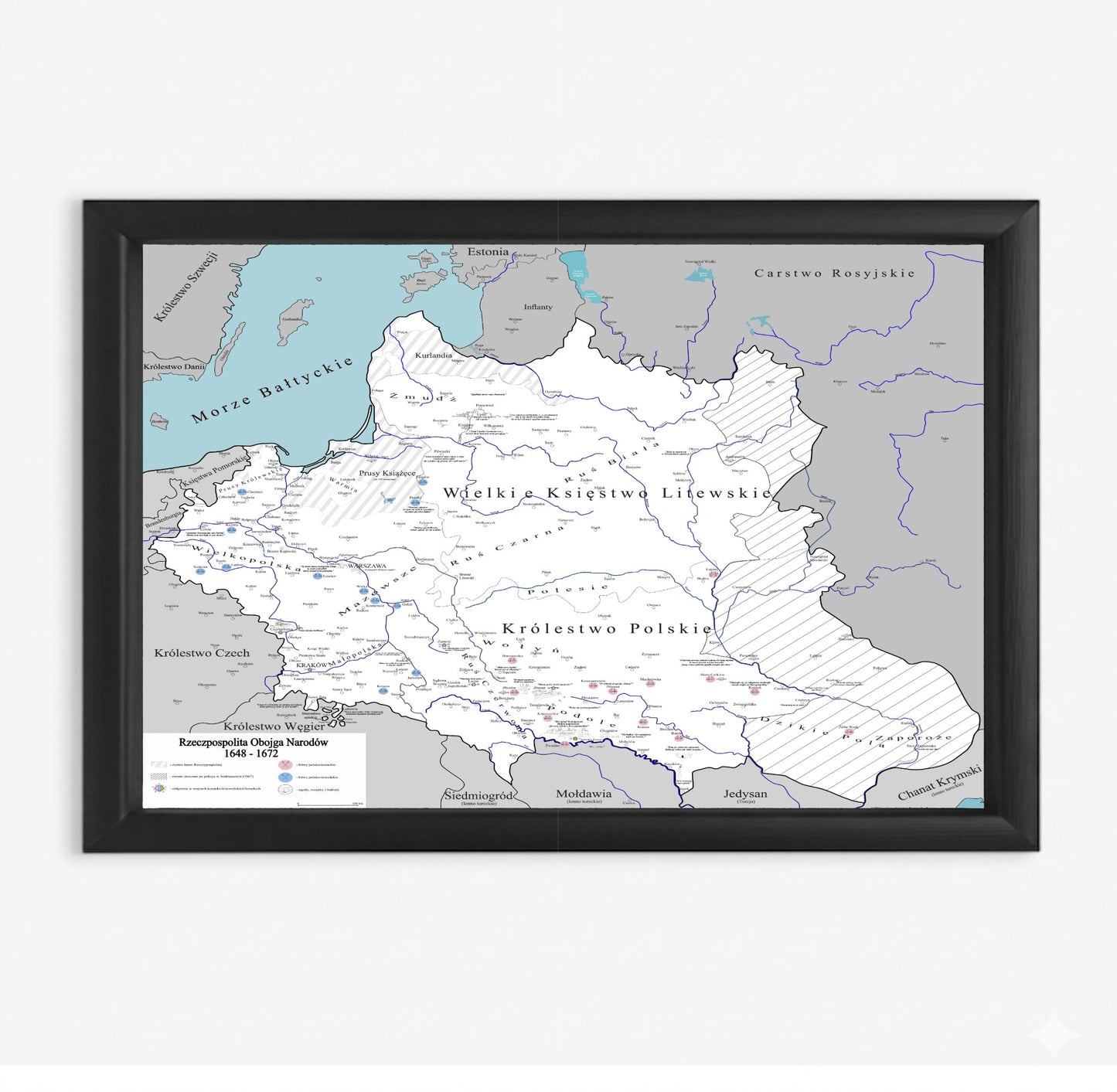 Obraz Mapa obrazowa trylogia Sienkiewicza EDYCJA BIAŁA