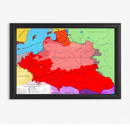 Obraz Mapa historyczna największej Polski w historii
