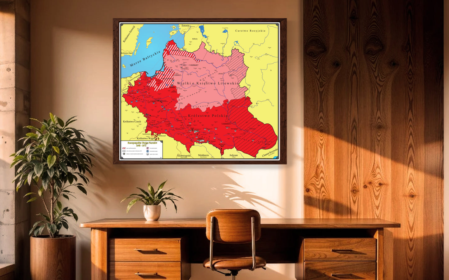 Mapa Historyczno-Trylogiczna Polski (1648–1672)