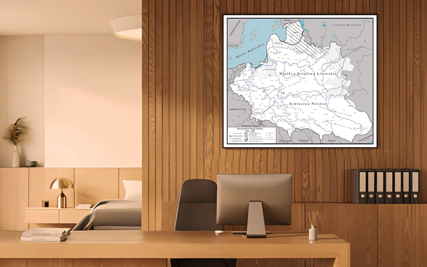 Mapa Rzeczypospolitej Obojga Narodów 1569–1648 – Edycja Biała | Historyczny Sklep