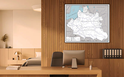 Mapa Rzeczypospolitej Obojga Narodów 1569–1648 – Edycja Biała | Historyczny Sklep