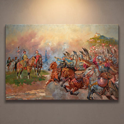 Obraz HUSARIA PRZED JANEM III SOBIESKIM POD WIEDNIEM