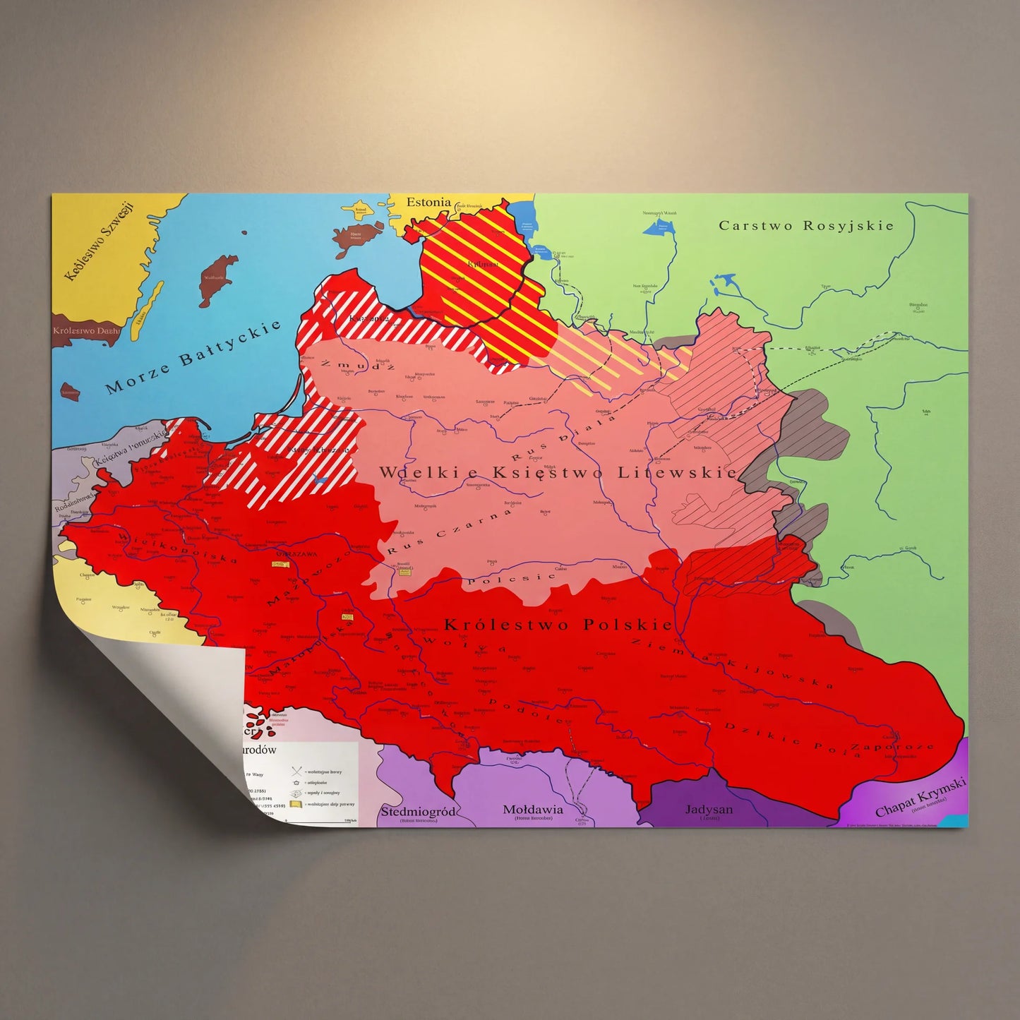 Plakat Mapa historyczna największej Polski w historii