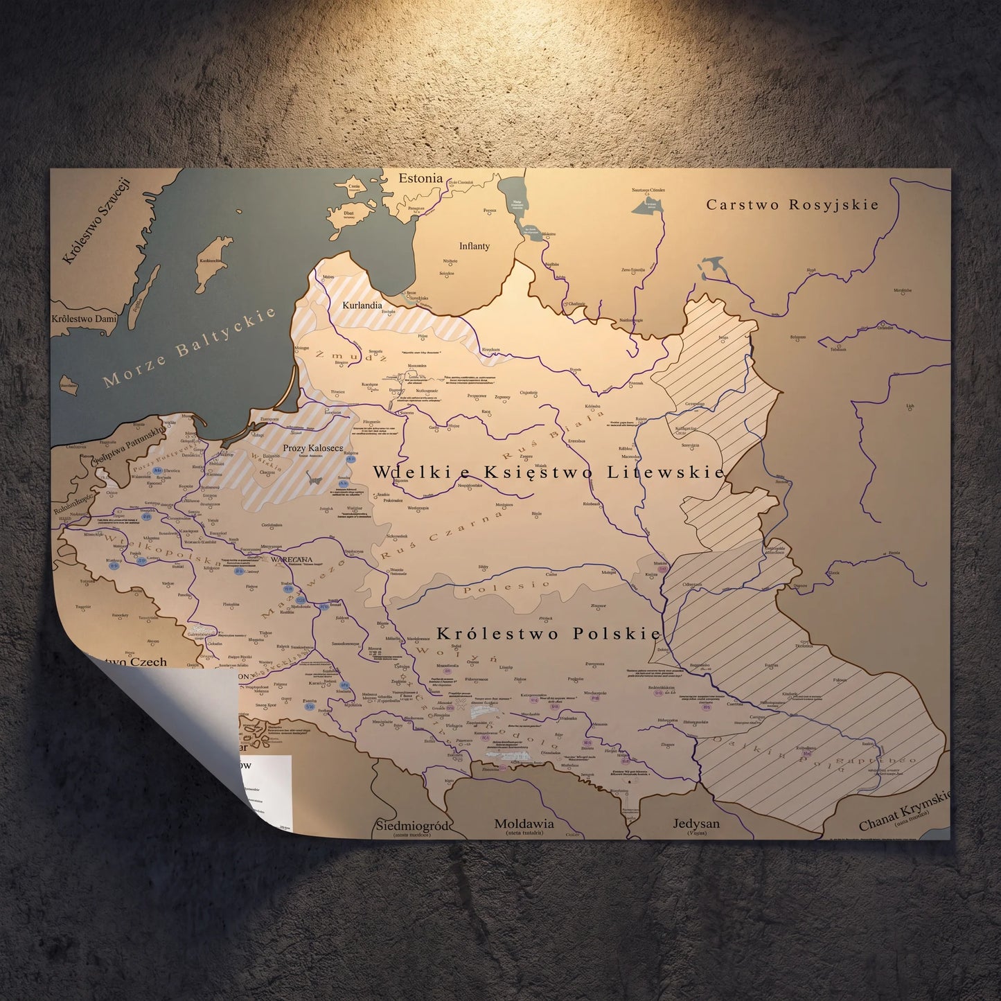 Plakat Mapa obrazowa trylogia Sienkiewicza EDYCJA BRĄZOWA