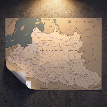 Plakat Mapa obrazowa trylogia Sienkiewicza EDYCJA BRĄZOWA