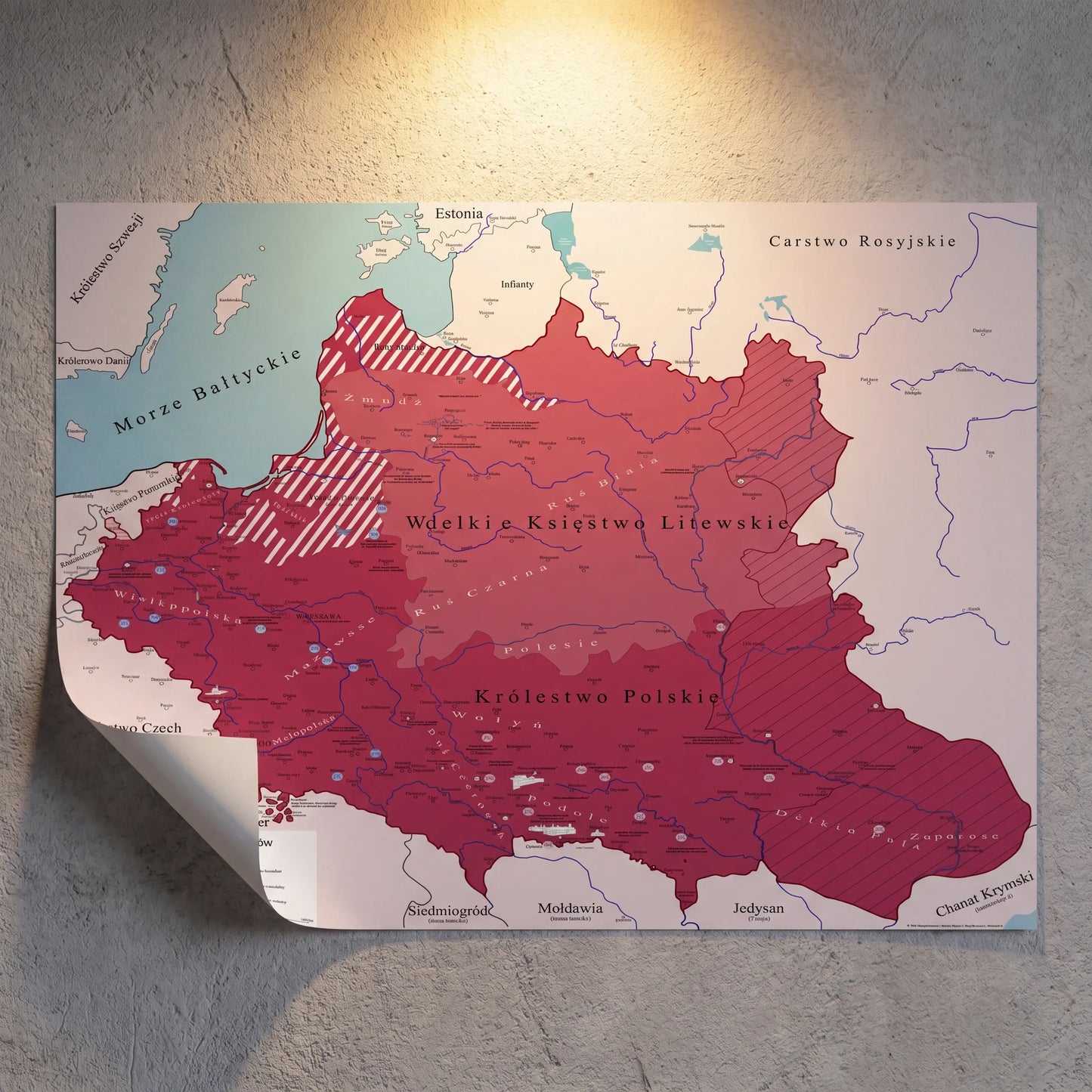 Plakat Mapa obrazowa trylogia Sienkiewicza EDYCJA CZERWONA