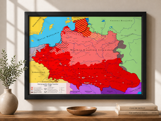 Obraz Mapa historyczna największej Polski w historii