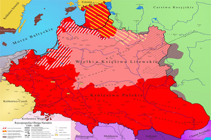 Obraz Mapa historyczna największej Polski w historii